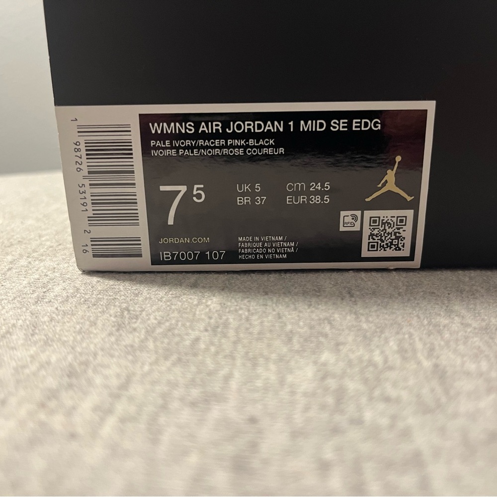 Nike Air Jordan 1 Mid SE Edge Pale Ivory Racer Pink Women size 7.5 IB7007-107 - Picture 11 of 11
